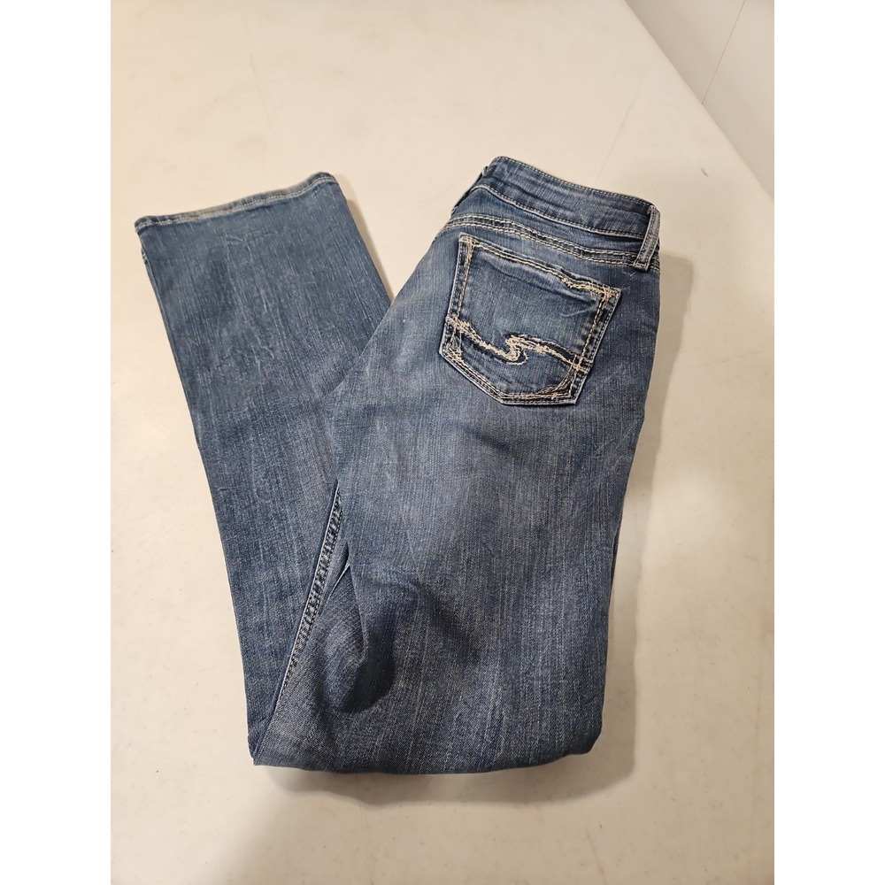 Silver Jeans Suki Slim Boot Womens Jeans 27x31 Stretch Denim Embroidered (1878